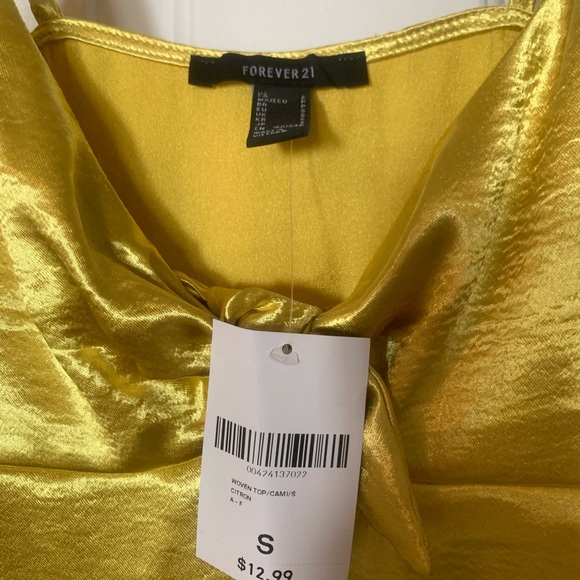 NWT Satin Flounce Bow Cami in Citron, small - Picture 7 of 7